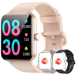 Blackview Montre connectée Femme avec Appels Bluetooth 3 Bracelets Gestion de la santé Étanche 5MRose Jaune - Publicité Blackview Montre connectée Femme avec Appels Bluetooth 3 Bracelets Gestion de la santé Étanche 5MRose Jaune - Publicité