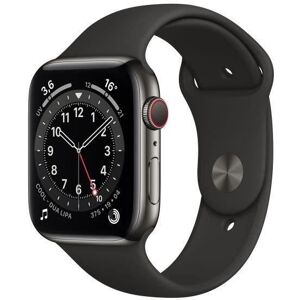 Apple Watch Series 6 GPS + Cellular - 44mm Boîtier acier Graphite - Bracelet Noir (2020) - Reconditionné - Etat correct Noir - Publicité Apple Watch Series 6 GPS + Cellular - 44mm Boîtier acier Graphite - Bracelet Noir (2020) - Reconditionné - Etat correct Noir - Publicité