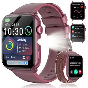 Blackview Montre Connectée Femme avec Appel Bluetooth Assistant Vocal Fonction Féminine Sommeil SpO2 Smartwatch Adultes Violet - Publicité Blackview Montre Connectée Femme avec Appel Bluetooth Assistant Vocal Fonction Féminine Sommeil SpO2 Smartwatch Adultes Violet - Publicité