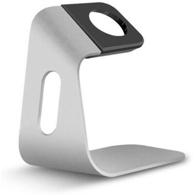 Support Apple Watch Series SE 44mm - 123 - Station de Chargement en Aluminium - Couleur Argent Gris - Publicité Support Apple Watch Series SE 44mm - 123 - Station de Chargement en Aluminium - Couleur Argent Gris - Publicité