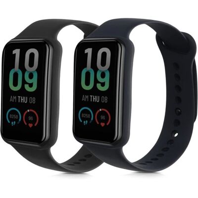 KWMOBILE Lot 2 bracelets silicone compatibles Amazfit Band 7 bracelet fitness confortable remplacement sport Noir - Publicité KWMOBILE Lot 2 bracelets silicone compatibles Amazfit Band 7 bracelet fitness confortable remplacement sport Noir - Publicité