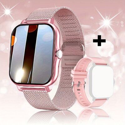 WEISS CANNON Smartwatch nouvelle génération grand écran 1.83 analyseur SpO2 et connexion Bluetooth universelle Rose - Publicité WEISS CANNON Smartwatch nouvelle génération grand écran 1.83 analyseur SpO2 et connexion Bluetooth universelle Rose - Publicité