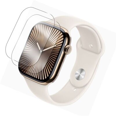 123 Lot de 2 films protecteur pour Apple Watch Series 10 46mm verre trempé 3D incurvé de protection transparent - Yuan Yuan - Blanc - Publicité 123 Lot de 2 films protecteur pour Apple Watch Series 10 46mm verre trempé 3D incurvé de protection transparent - Yuan Yuan - Blanc - Publicité
