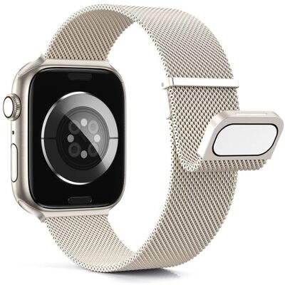 123 Bracelet Metal magnetic en acier inoxydable Lumiere Stellaire compatible avec Apple Watch 38mm 40mm 41mm - Yuan Yuan - Beige - Publicité 123 Bracelet Metal magnetic en acier inoxydable Lumiere Stellaire compatible avec Apple Watch 38mm 40mm 41mm - Yuan Yuan - Beige - Publicité