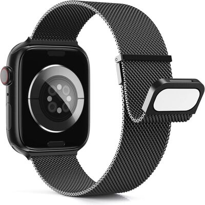 123 Bracelet Metal magnetic en acier inoxydable crochet Noir compatible avec Apple Watch 42mm 44mm 45mm 49mm - Yuan Yuan - Noir - Publicité 123 Bracelet Metal magnetic en acier inoxydable crochet Noir compatible avec Apple Watch 42mm 44mm 45mm 49mm - Yuan Yuan - Noir - Publicité
