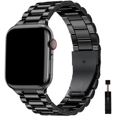 123 Bracelet métallique en acier inoxydable Noir compatible avec Apple Watch 42mm 44mm 45mm 49mm + Kit outils - Yuan Yuan - Noir - Publicité 123 Bracelet métallique en acier inoxydable Noir compatible avec Apple Watch 42mm 44mm 45mm 49mm + Kit outils - Yuan Yuan - Noir - Publicité