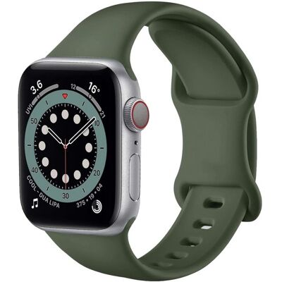 123 Bracelet Silicone Souple Kaki compatible avec Apple watch 38mm 40mm 41mm Serie 9 8 7 6 5 4 3 2 1 SE - Yuan Yuan Vert - Publicité 123 Bracelet Silicone Souple Kaki compatible avec Apple watch 38mm 40mm 41mm Serie 9 8 7 6 5 4 3 2 1 SE - Yuan Yuan Vert - Publicité