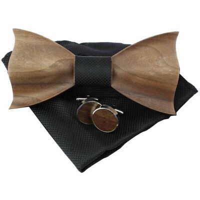 Clj Charles Le Jeune - Noeud papillon noué - Design boisé - Noir - Homme Noir - Publicité Clj Charles Le Jeune - Noeud papillon noué - Design boisé - Noir - Homme Noir - Publicité