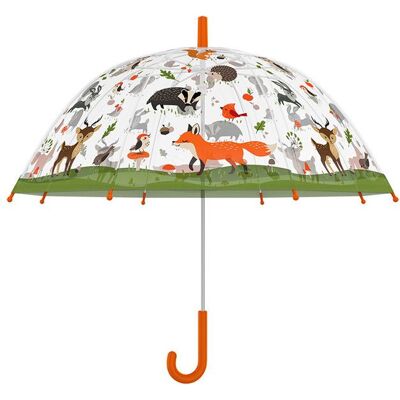 BRAND Parapluie enfant transparent Forêt Blanc - Publicité BRAND Parapluie enfant transparent Forêt Blanc - Publicité
