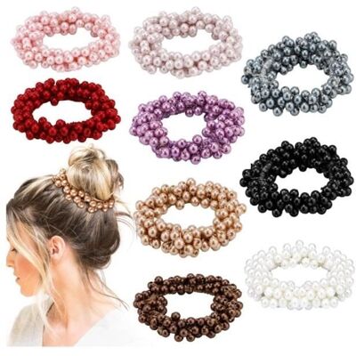 9 Pcs Chouchou Cheveux Perle Cravates à Cheveux avec Perles Élastiques à Cheveux pour Femmes Liens de Cheveux pour Femme yd - Publicité 9 Pcs Chouchou Cheveux Perle Cravates à Cheveux avec Perles Élastiques à Cheveux pour Femmes Liens de Cheveux pour Femme yd - Publicité
