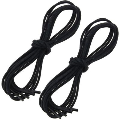 Les Lacets Français - Lacets ronds et épais - 3mm - 110cm - 100% coton - Mixte - EN LOT : Noir - ( x2 paires ) - FABRIQUE EN FRANCE Noir - Publicité Les Lacets Français - Lacets ronds et épais - 3mm - 110cm - 100% coton - Mixte - EN LOT : Noir - ( x2 paires ) - FABRIQUE EN FRANCE Noir - Publicité