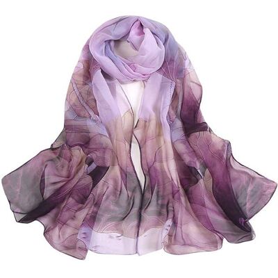 Echarpe Soie Femme Chale Femme Mousseline de Soie Elégant Retro Foulard en Soie Fine Respirant Transparent Chifon Scarf 160 * 50cm - Publicité Echarpe Soie Femme Chale Femme Mousseline de Soie Elégant Retro Foulard en Soie Fine Respirant Transparent Chifon Scarf 160 * 50cm - Publicité
