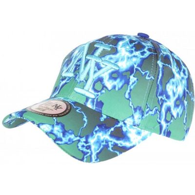 Casquette Enfant-Hip Hop Honour-Casquette Enfant Bleue et Verte Look Eclairs Baseball Stormy 7 a 12 ans - Bleu Blanc - Publicité Casquette Enfant-Hip Hop Honour-Casquette Enfant Bleue et Verte Look Eclairs Baseball Stormy 7 a 12 ans - Bleu Blanc - Publicité
