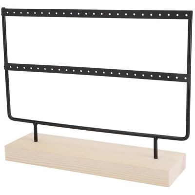 Support de rangement pour bijoux - SHIPENOPHY - Porte-bijoux 46 trous - Métal et bois - Blanc et Noir - Mixte - Publicité Support de rangement pour bijoux - SHIPENOPHY - Porte-bijoux 46 trous - Métal et bois - Blanc et Noir - Mixte - Publicité