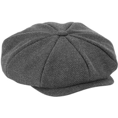 Casquette gavroche - BEECHFIELD - B628 - Gris - Automne/Hiver - Tissu en chevron Gris - Publicité Casquette gavroche - BEECHFIELD - B628 - Gris - Automne/Hiver - Tissu en chevron Gris - Publicité