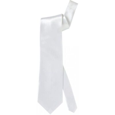 HORRORSHOP Cravate Blanche En Satin Blanc - Publicité HORRORSHOP Cravate Blanche En Satin Blanc - Publicité
