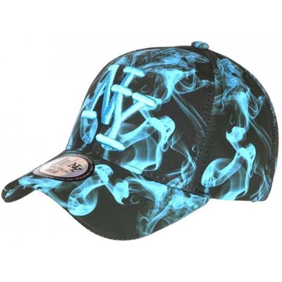 -Hip Hop Honour-Casquette NY Bleue et Noire Fashion Streetwear Baseball Smoky - Bleu Bleu - Publicité -Hip Hop Honour-Casquette NY Bleue et Noire Fashion Streetwear Baseball Smoky - Bleu Bleu - Publicité
