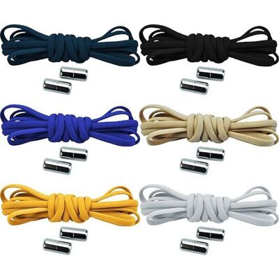 BIGILANTUH Lacet Elastique Adulte - Lacet Elastique Enfant - Lacets Elastique - 6 Paires 5mm 105cm - avec Fermoir en métal Sans Cravate Bleu - Publicité BIGILANTUH Lacet Elastique Adulte - Lacet Elastique Enfant - Lacets Elastique - 6 Paires 5mm 105cm - avec Fermoir en métal Sans Cravate Bleu - Publicité