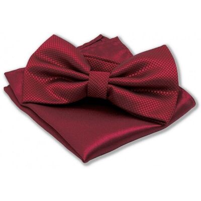 LABEL-CRAVATE Noeud-papillon rouge-bordeaux et pochette assortie - Publicité LABEL-CRAVATE Noeud-papillon rouge-bordeaux et pochette assortie - Publicité