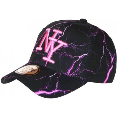 -Hip Hop Honour-Casquette NY Rose Fluo Noire Style Original Streetwear Baseball Eklyr - Rose Rose - Publicité -Hip Hop Honour-Casquette NY Rose Fluo Noire Style Original Streetwear Baseball Eklyr - Rose Rose - Publicité