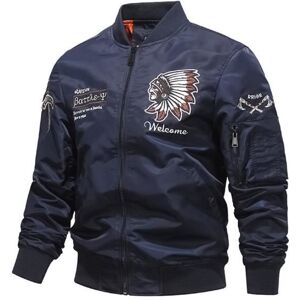 Bomber Cargo Homme Manches Longues Motif Brodé Coupe standard Veste de Pilote - Bleu fonce - INSFITY Bleu - Publicité Bomber Cargo Homme Manches Longues Motif Brodé Coupe standard Veste de Pilote - Bleu fonce - INSFITY Bleu - Publicité