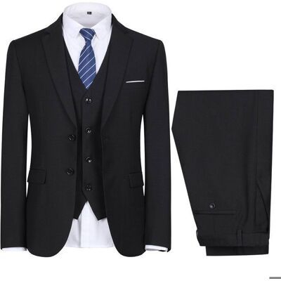 Allthemen Costume Hommes 3 Piece Deux Boutons Blazer Gilet Pantalon Casual pour Mariage Noir Noir - Publicité Allthemen Costume Hommes 3 Piece Deux Boutons Blazer Gilet Pantalon Casual pour Mariage Noir Noir - Publicité