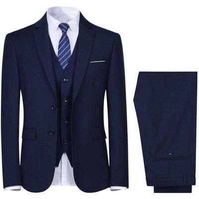 Allthemen Costume Hommes 3 Piece Deux Boutons Blazer Gilet Pantalon Casual pour Mariage Bleu Marine Bleu - Publicité Allthemen Costume Hommes 3 Piece Deux Boutons Blazer Gilet Pantalon Casual pour Mariage Bleu Marine Bleu - Publicité