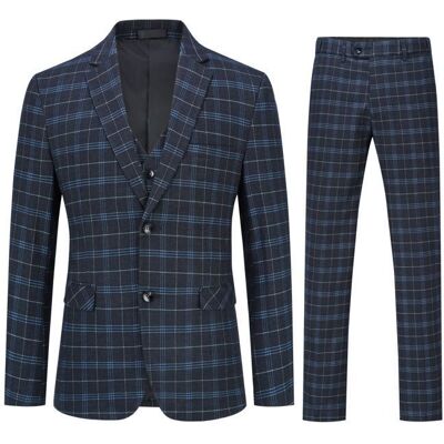 Allthemen Costume Homme 3 Pièces à Carreaux Casual Tuxedo Slim Fit Deux Boutons daffaire Mariage Noir Noir - Publicité Allthemen Costume Homme 3 Pièces à Carreaux Casual Tuxedo Slim Fit Deux Boutons daffaire Mariage Noir Noir - Publicité