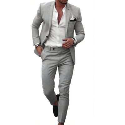 Costume Homme 2 Pièces-FONDUPIN-Veste et Pantalon–Coupe Slim-Gris Clair Gris - Publicité Costume Homme 2 Pièces-FONDUPIN-Veste et Pantalon–Coupe Slim-Gris Clair Gris - Publicité