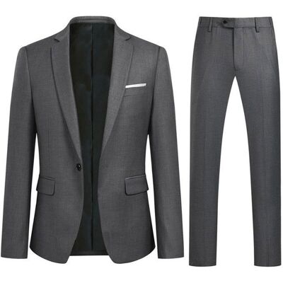Allthemen Costume Homme Mariage Blazer Affaire Cérémonie Slim fit Veste et Pantalon Deux pièce Gris Gris - Publicité Allthemen Costume Homme Mariage Blazer Affaire Cérémonie Slim fit Veste et Pantalon Deux pièce Gris Gris - Publicité