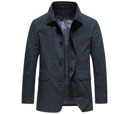 INSFITY Blazer Homme 100%Coton Automne Printemps Casual Couleur unieBleu marine Bleu - Publicité INSFITY Blazer Homme 100%Coton Automne Printemps Casual Couleur unieBleu marine Bleu - Publicité