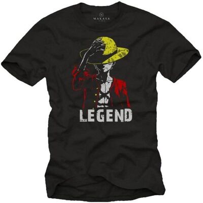 MAKAYA Luffy Tee Shirt - Legend - Monkey One T-Shirt Noir L Noir - Publicité MAKAYA Luffy Tee Shirt - Legend - Monkey One T-Shirt Noir L Noir - Publicité