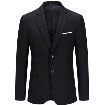 Allthemen Blazer Homme Slim Fit Classique Deux Boutons Couleur Unie pour Mariage Noir Noir - Publicité Allthemen Blazer Homme Slim Fit Classique Deux Boutons Couleur Unie pour Mariage Noir Noir - Publicité