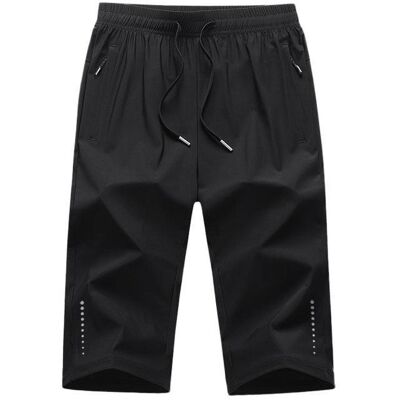 INSFITY Pantacourt Homme Taille Élastique Stretch Pantalon Court Sport Ete Séchage Rapide Couleur Unie - Noir Noir - Publicité INSFITY Pantacourt Homme Taille Élastique Stretch Pantalon Court Sport Ete Séchage Rapide Couleur Unie - Noir Noir - Publicité