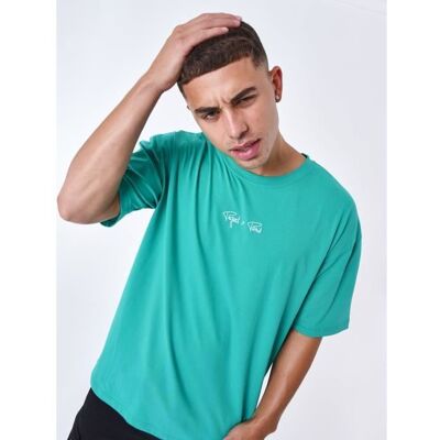 Tee-shirt broderie logo Project X Paris - Homme - Jade - Vert - Manches courtes - 65%coton 35%polyester Vert - Publicité Tee-shirt broderie logo Project X Paris - Homme - Jade - Vert - Manches courtes - 65%coton 35%polyester Vert - Publicité