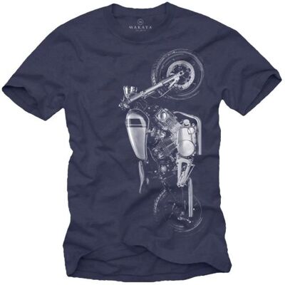 MAKAYA Cadeau original papa - Tee Shirt Motoard Homme - Moto Virago XV750 bleu M Bleu - Publicité MAKAYA Cadeau original papa - Tee Shirt Motoard Homme - Moto Virago XV750 bleu M Bleu - Publicité