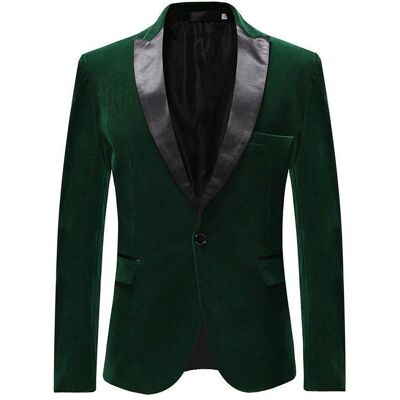 ALLTHEMEN Blazer Homme Slim Fit Blazer en Velours Tuxedo de Mariage avec Un Bouton Veste Vert Vert - Publicité ALLTHEMEN Blazer Homme Slim Fit Blazer en Velours Tuxedo de Mariage avec Un Bouton Veste Vert Vert - Publicité