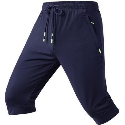 INSFITY Pantacourt Sport Homme Ete Stretch Coupe Ample Pantalon Court Respirant - Bleu Bleu - Publicité INSFITY Pantacourt Sport Homme Ete Stretch Coupe Ample Pantalon Court Respirant - Bleu Bleu - Publicité