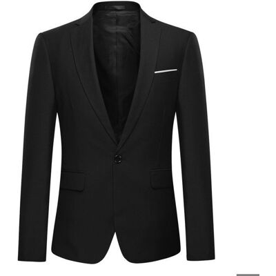 Allthemen Blazer Homme Slim Fit Formel Un Bouton - Veston de Costume Mariage Noir Noir - Publicité Allthemen Blazer Homme Slim Fit Formel Un Bouton - Veston de Costume Mariage Noir Noir - Publicité