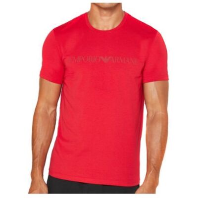 T shirt Emporio Armani Homme Logo crew neck Rouge Coton Rouge - Publicité T shirt Emporio Armani Homme Logo crew neck Rouge Coton Rouge - Publicité