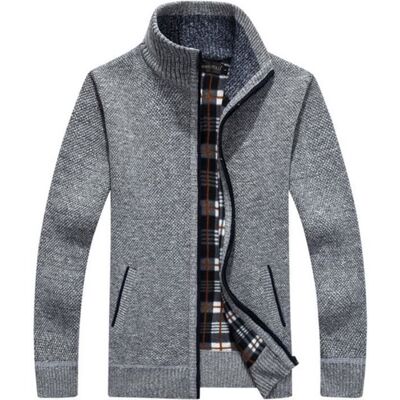 FONDUPIN Gilet Homme Automne Hiver Ouvrez-Front Zippé Cardigan Homme Tricoté Chaud Coupe ajustée Col Droit Manche Longue Gris clair Gris - Publicité FONDUPIN Gilet Homme Automne Hiver Ouvrez-Front Zippé Cardigan Homme Tricoté Chaud Coupe ajustée Col Droit Manche Longue Gris clair Gris - Publicité