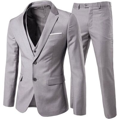 ALLTHEMEN Costume Hommes 3 Piece Deux Boutons Blazer Mariage Gilet Pantalon pour Gris clair Gris - Publicité ALLTHEMEN Costume Hommes 3 Piece Deux Boutons Blazer Mariage Gilet Pantalon pour Gris clair Gris - Publicité