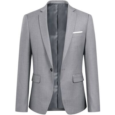 ALLTHEMEN Blazer Homme Un Bouton Veste Costume Casual pour Mariage Gris Clair Gris - Publicité ALLTHEMEN Blazer Homme Un Bouton Veste Costume Casual pour Mariage Gris Clair Gris - Publicité