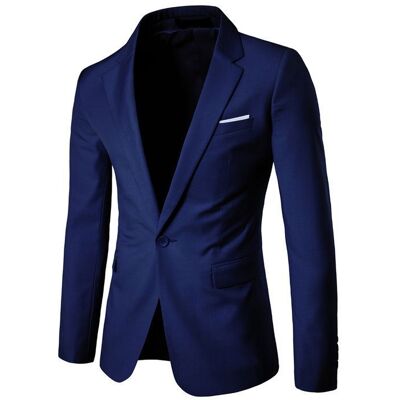 ALLTHEMEN Blazer Homme Formel Un Bouton Veston de Costume Mariage Bleu foncé Bleu - Publicité ALLTHEMEN Blazer Homme Formel Un Bouton Veston de Costume Mariage Bleu foncé Bleu - Publicité