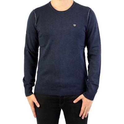 Pull Homme - KAPORAL - Great - Bleu - Col rond - Coupe droite - Manches longues Bleu - Publicité Pull Homme - KAPORAL - Great - Bleu - Col rond - Coupe droite - Manches longues Bleu - Publicité