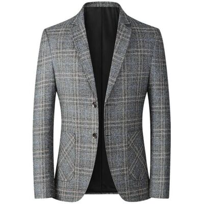 INSFITY Blazer Homme Veste De Costume Carreaux Regular Fit Casual Veston Elégant Deux Boutons Pour Mariage Business - Gris Gris - Publicité INSFITY Blazer Homme Veste De Costume Carreaux Regular Fit Casual Veston Elégant Deux Boutons Pour Mariage Business - Gris Gris - Publicité