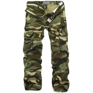 Pantalons Cargo - FUNMOON - Camouflage Marron - Multi Poche - Coton - Coupe Loose Marron - Publicité Pantalons Cargo - FUNMOON - Camouflage Marron - Multi Poche - Coton - Coupe Loose Marron - Publicité