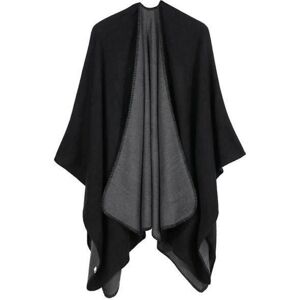 Poncho Femmes - FUNMOON - Cachemire - Noir - Hiver - Tricoté Noir - Publicité Poncho Femmes - FUNMOON - Cachemire - Noir - Hiver - Tricoté Noir - Publicité