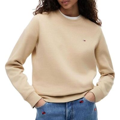 Sweat Beige Femme Tommy Hilfiger Flag Crew1 Beige - Publicité Sweat Beige Femme Tommy Hilfiger Flag Crew1 Beige - Publicité