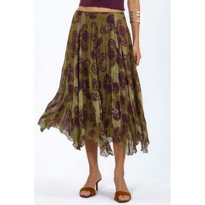 BUSEM Jupe maxi en mousseline à motif cachemire à taille haute - Publicité BUSEM Jupe maxi en mousseline à motif cachemire à taille haute - Publicité